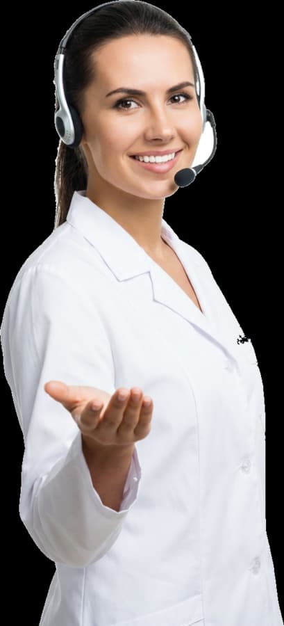 Doctor on a video telemedicine call with a headset